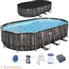 Bestway PISCINA FUORITERRA OVALE RIGIDA 610x366x122 BESTWAY CON POMPA E SCALETTA