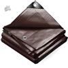 Telo Impermeabile Esterno 3x5m Telone Rinforzato Occhiellato PVC Giardino Marron