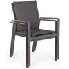 Bizzotto Sedia Kubik c/braccioli Antracite Bizzotto Cod.0662175 anche x esterno giardino