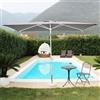 Piushopping OMBRELLONE DA GIARDINO PALO CENTRALE 200x300cm ALLUMINIO GAZEBO 2x3 TELO ESTERNO