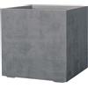 DEROMA FIORIERA CUBO MILLENIUM GRIGIO CHIARO 25CM