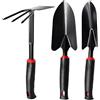 Kit Giardinaggio 3 Pezzi - Set Attrezzi Da Giardino in Acciaio Inossidabile Con