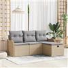vidaXL Set Divano da Giardino 4 pz polyrattan Posti sedere giardino esterno vidaXL