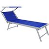Eurostar Lettino in alluminio richiudibile Tettuccio Parasole recl. mare piscina giardino