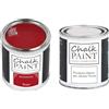 CHALK PAINT ROSSO KIT COMPLETO 500ML VERNICE FINITURA PROTETTIVA LEGNO MURO