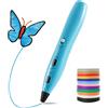 RPC200B Set Di Penna 3D, Incluso Filamento in Plastica PLA a 12 Colori, Compatib
