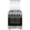 GLEM SA664MI6 CUCINA INOX 60X60CM 4 FUOCHI FORNO MULTIFUNZIONE ELETTRICO CL.A