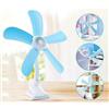 VENTILATORE A PINZA CON DOPPIO SNODO 5 PALE SCRIVANIA TAVOLO UFFICIO CASA