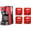 Lavazza A Modo Mio Macchina per Caffè Tiny Rossa con 64 Capsule Qualità Rossa Incluse