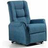 KSP Poltrona Relax 2 Motori K500 KSP Tess. Azzurro - Alzata Assistita Port. 130 kg