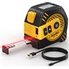 SAVSEC Metro laser a nastro 40 m ricaricabile con retroilluminazione LCD 50 m