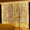 Tenda Luminosa LED Cascata Luci Natale Interno Esterno Bianco Caldo/Freddo NEW