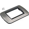Bticino Placca 3 Moduli Compatibile Bticino Living Light Titanio Ovale Scatola 503 Serie