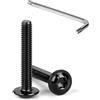 Tunejoy Viti a Testa Bombata Torx Nero con Flangia M4 x 25 mm Vite a Testa Esago