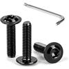 Tunejoy Viti a Testa Bombata Torx Nero con Flangia M4 x 16 mm Vite a Testa Esago