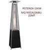 Niklas STUFA AEREA PIRAMIDE FUNGO A GAS TOTEM POTENZA 13 KW 25MQ TERMOPATIO COLORE NERO