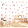 Adesivi Parete Bambini Fiori Margherite Sticker Muro Cameretta Rosa Crema 48p