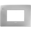 Placca Vimar Plana 3 Moduli Argento Opaco Tecnopolimero Compatibile 14653U.32