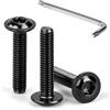 Tunejoy Viti a Testa Bombata Torx Nero con Flangia M4 x 20 mm Vite a Testa Esago