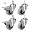 Set Di 4 Ruote Pivottanti per Mobili 50 Mm Con Perno Filettato 10 Mm X 25 Mm - R