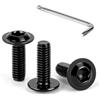 Tunejoy Viti a Testa Bombata Torx Nero con Flangia M4 x 12 mm Vite a Testa Esago