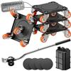 ONEON Kit Sposta Mobili Pesanti con Sollevatore(5 Ruote Sing Aranc ) Sollevatore