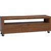 vidaXL Mobile Porta TV con Ruote in Legno Massello di Teak Diverse Dimensioni vidaXL