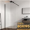Piushopping PARETE DOCCIA FISSA BOX WALK IN CRISTALLO 8MM VETRO TRASPARENTE 80 100 X 195H