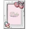 valenti Cornice Portafoto Valenti Bambina Argento 999 Scarpette e Ciuccio Rosa _73116 3L