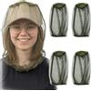 4 Pezzi Zanzariera per Testa Rete Antizanzare Viso in Nylon Maglia Fine, Protezi
