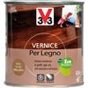 V33 Vernice Legno Noce Scuro Brillante Smalto Mobili Interno Flatting 500ml