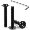 Tunejoy Viti a Testa Bombata Torx Nero con Flangia M4 x 25 mm Vite a Testa Esago