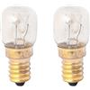 LEDLUX 2 PCS Lampadine Da Forno e Microonde, E14 15W 230V 80 Lumen 2800K, Resist