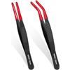 No 2X(Set di 2 Pinzette con Punta In Gomma, Punte Dritte e Piegate per Artigia7041