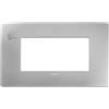 Vimar Placca Vimar Plana 4 Moduli Argento Opaco 14654.U32 Tecnopolimero Originale Ital
