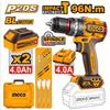 Ingco TRAPANO A PERCUSSIONE BRUSHLESS 96N.m CON 2 BATTERIE 4A.h
