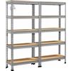 Scaffale Metallo Garage Magazzino 5 Ripiani Regolabili Portata 750kg 150x140x30