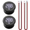 VooGenzek 2 Pezzi Voltmetro per Auto DC Digitale 5V-100V, LED Display Circolare