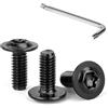 Tunejoy Viti a Testa Bombata Torx Nero con Flangia M4 x 10 mm Vite a Testa Esago