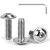 Tunejoy Viti a Testa Bombata con Flangia M4 x 12 mm Vite a Testa Esagonale Bullo