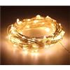 Catena di luci led luminosa 10 metri per esterno con pannello solare giardino