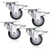 4 Pcs 75Mm Ruote per Mobili, Rotelle Girevoli Con Freno, Portata 400 Kg,Nero