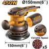 INGCO LEVIGATRICE ROTORBITALE 450W 150mm - CON 5 FOGLI DI CARTA ABRASIVA INGCO RS4516