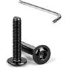 Tunejoy Viti a Testa Bombata Torx Nero con Flangia M4 x 20 mm Vite a Testa Esago