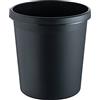 helit H6106195 - Cestino per la carta straccia "the german" da 30 litri, nero, con bordo maniglia tutto intorno, in plastica, 1 pezzo