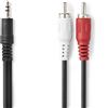 CABLEPELADO Cavo Stereo Jack a 2 RCA | 2RCA a Jack 3.5mm | Minijack a RCA Maschi