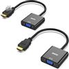 2 Adattatori HDMI VGA Maschio Femmina Convertitore Monitor PC Laptop TV Nero Xbo