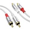 MOSWAG Cavo RCA Audio Alta Qualità in Nylon 1M | Cavo RCA Audio Placcato Oro Cor