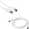 Kovalmax CAVO ANTENNA TV RG59 PROLUNGA 1.5 MT MASCHIO FEMMINA SEGNALE AUDIO VIDEO
