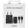 TRAVEL ORIGINALE SAMSUNG 25W PORTA USB C + CAVO USB C TO USB C NE EP-T2510XBEGEU